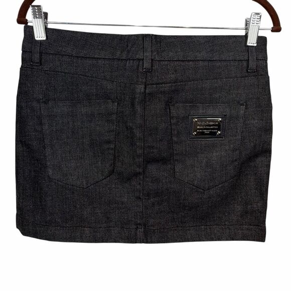 NWT Dolce & Gabbana Women’s Collection Dark Wash Denim Mini Skirt (039) - Picture 8 of 14